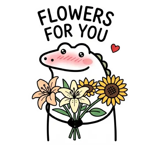 florak stickers, cute, funny, stickers, WhatsApp stickers, sticker pack, Alligator, love you